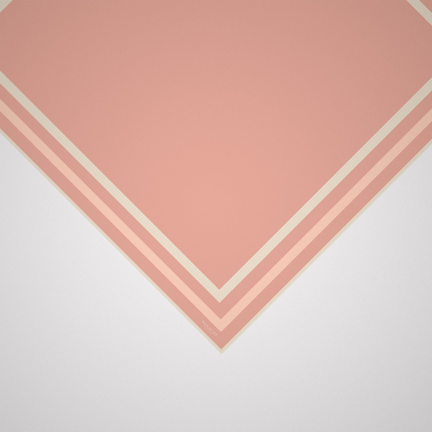 Classic Border Scarf - Peach + White
