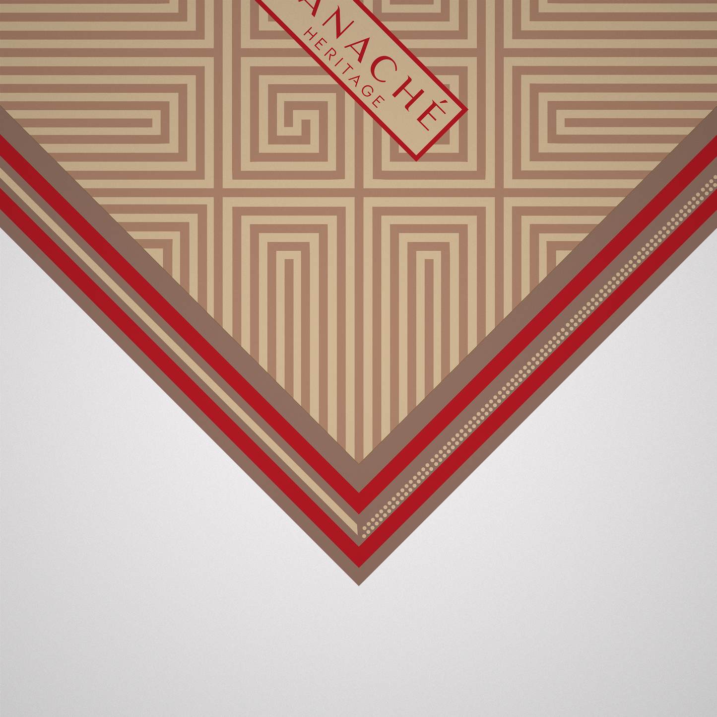 Geometrical Maze Deep Red and Beige
