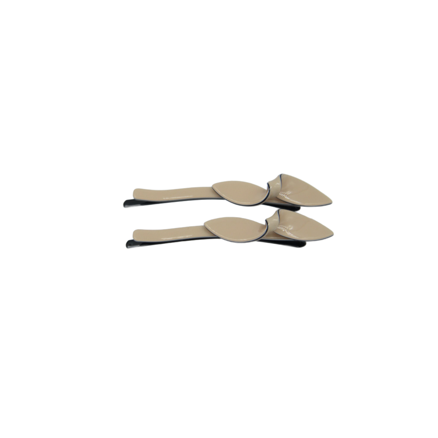 Olivia Bow Acetate Slide Clips Beige