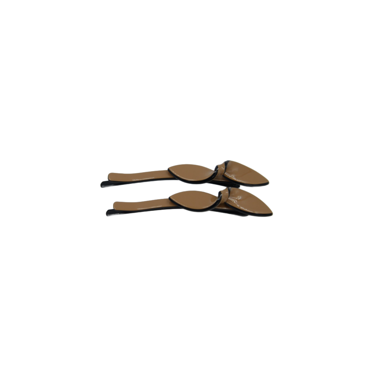 Olivia Bow Acetate Slide Clips Tan