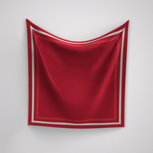 Load image into Gallery viewer, Classic Border Scarf - Red + White