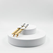 Load image into Gallery viewer, Cassandra Two Tone Lemon and Beige Bow Clips