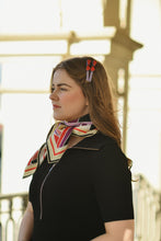 Load image into Gallery viewer, Cassandra Two Tone Lilac and Red Bow Clips