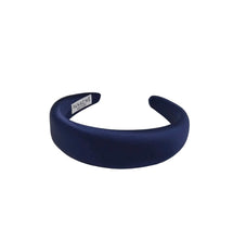 Load image into Gallery viewer, Navy Satin Headband | Padded Silk Headband | Panachestyle