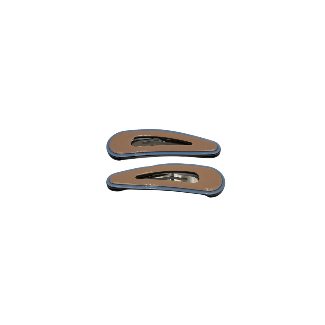 Freya Snap Clips - Beige and Blue