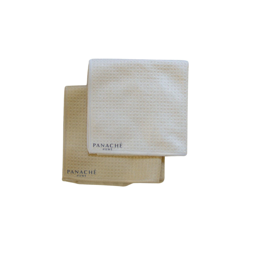 Classic Beige & Cream Waffle Microfibre Dishcloth Set of 2