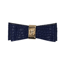 Load image into Gallery viewer, Rita pleather bow croc skin navy
