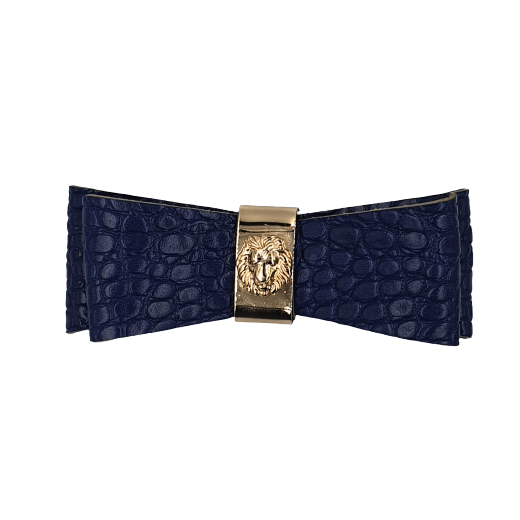 Rita pleather bow croc skin navy