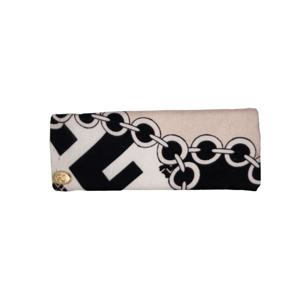 Harper Covered Clip Black and Cream Chain