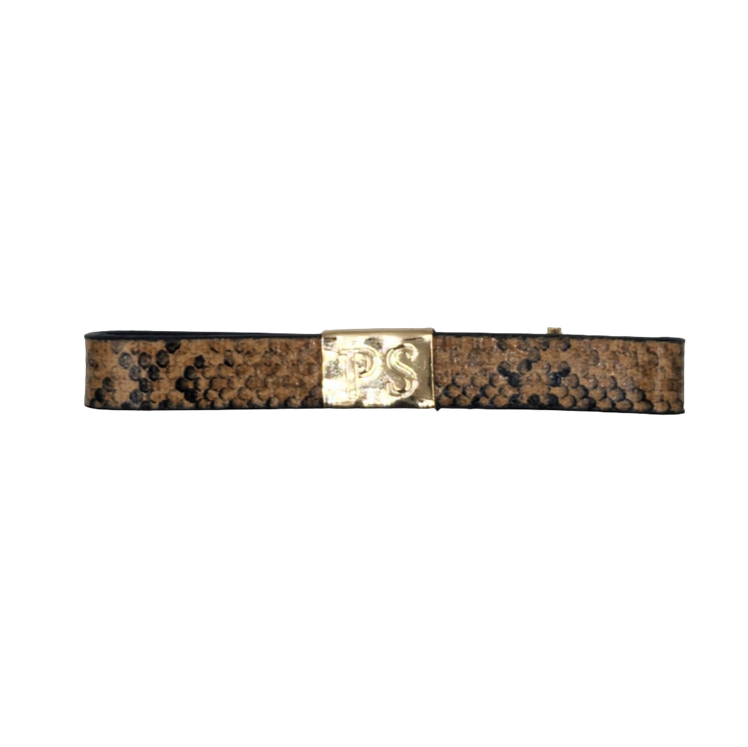 Betina Leather Bow snake print