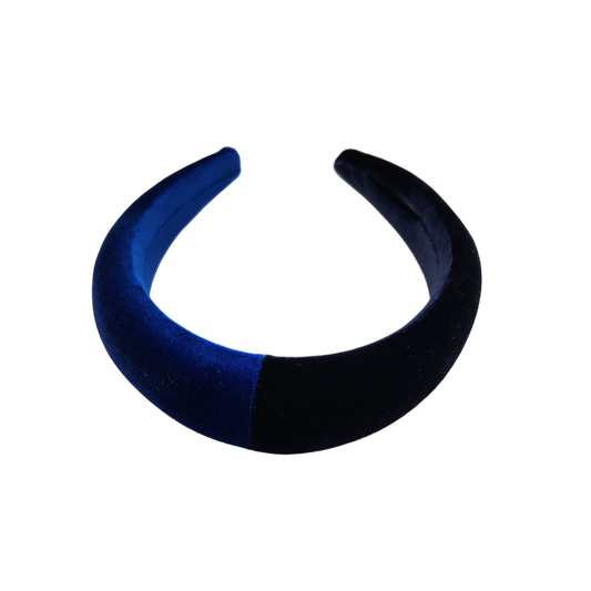 Queenie 2 tone padded headband cobalt blue & navy