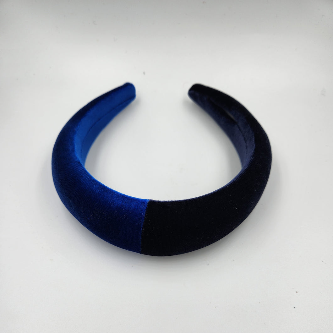 Queenie 2 tone padded headband cobalt blue & navy