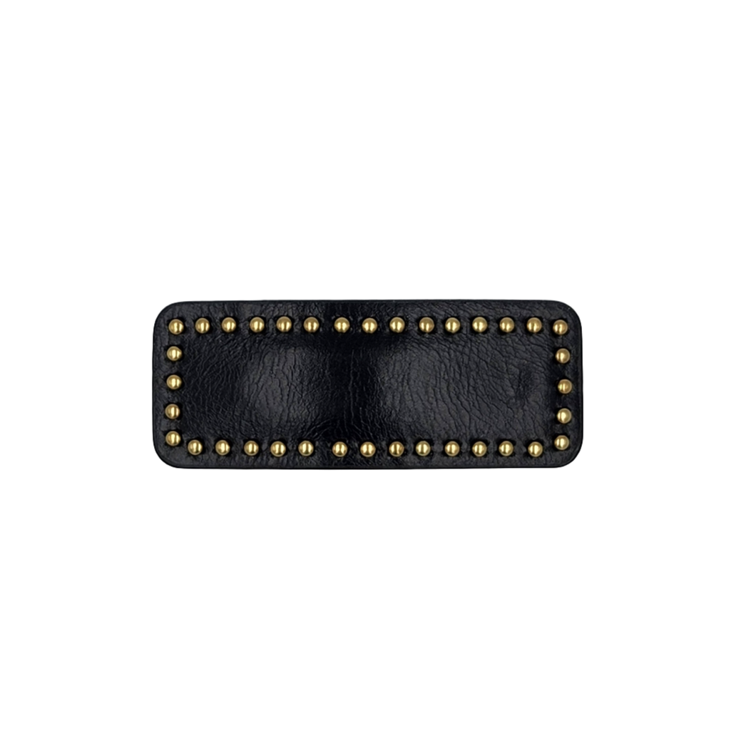 Harriet leather studded snap clip black