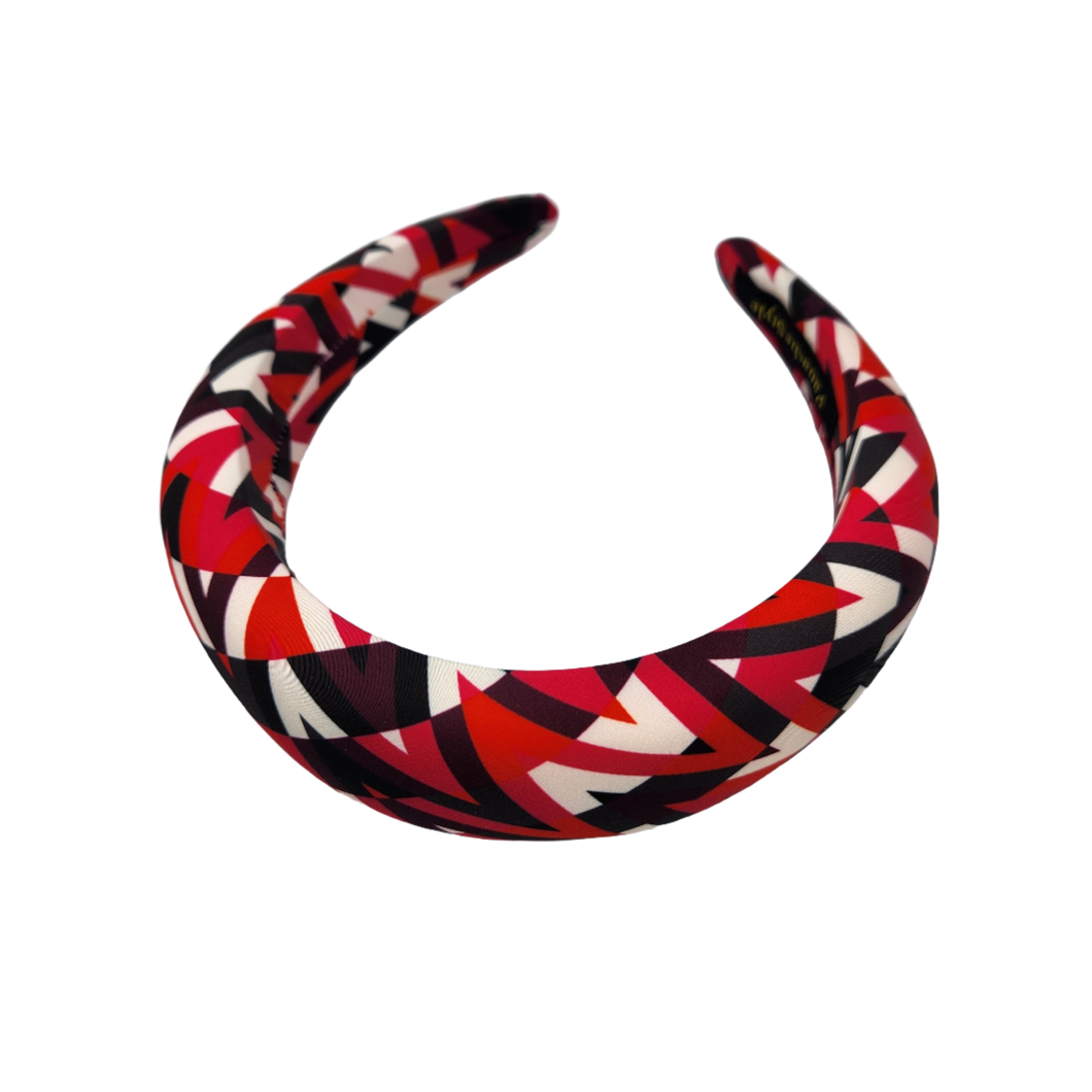 Silk padded headband Red & Maroon