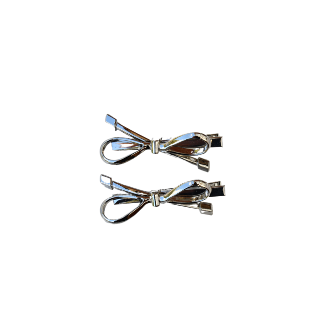 Silver Bow Alligator Clips