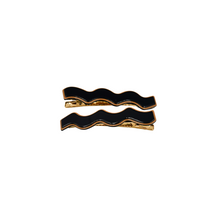 Load image into Gallery viewer, Whitney Alligator Clips Black and Tan
