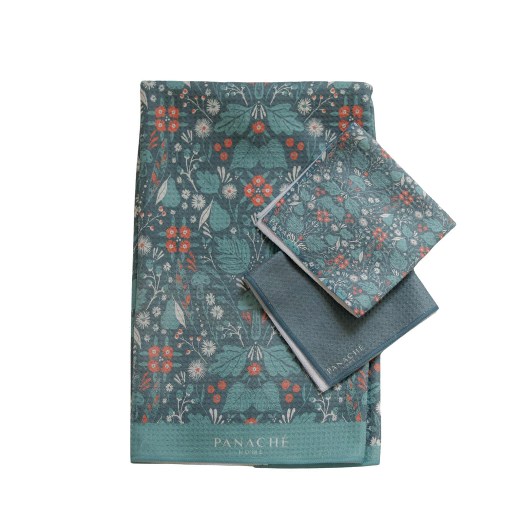 Autumn Forest Fall Tea Towel And Dishcloth Set