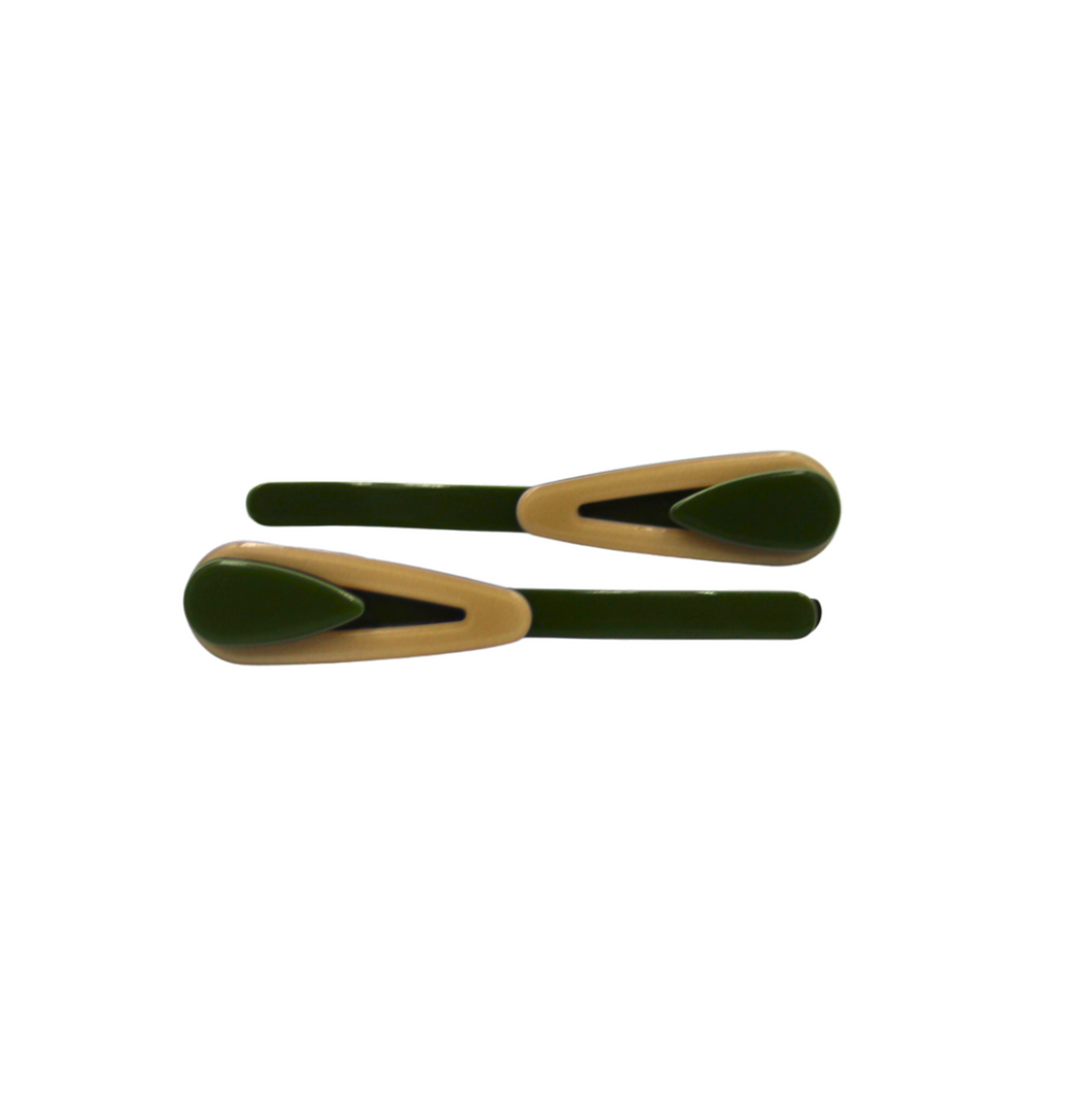 Poppy Slides Green + Cream