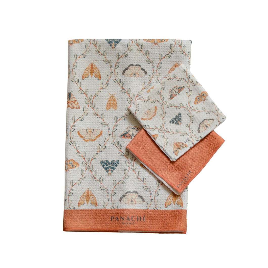 Butterfly Collection Tea Towel & dishcloth set