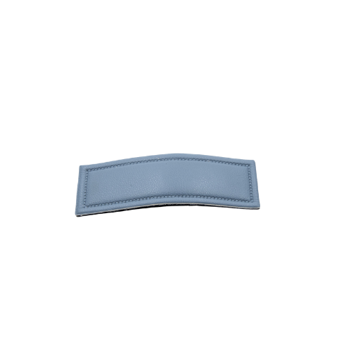 Blue Leather Rectangle Snap Clip