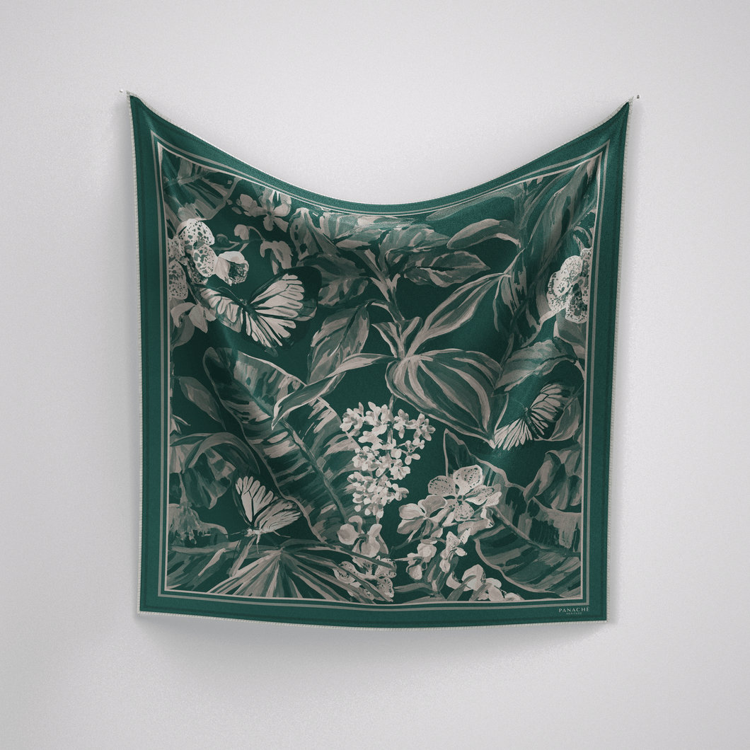 Floralia in Deep Green & Cream