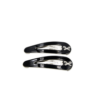 Lily Bow Snap Clips Black + Cream