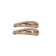 Lily Bow Snap Clips Beige + Brown
