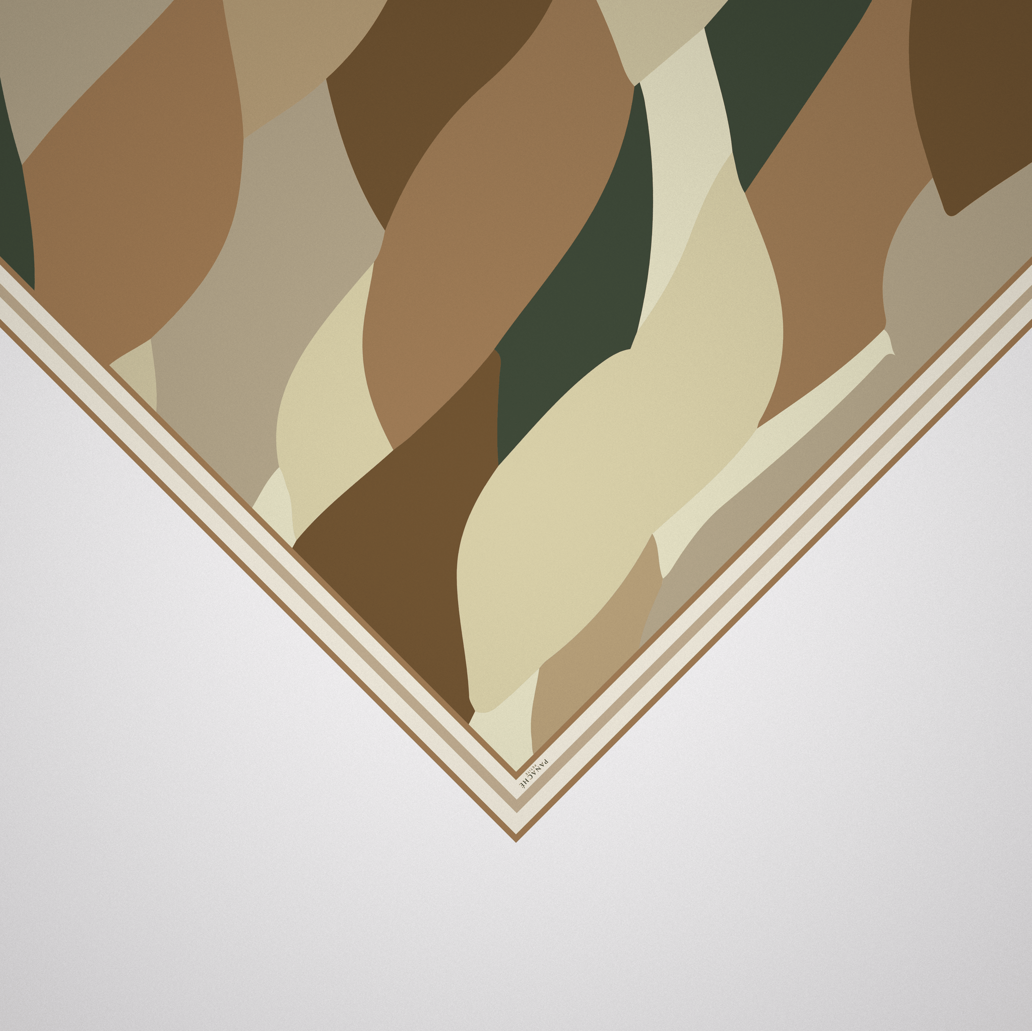 Petite Abstract Green + Brown Colours Scarf | Panachestyle