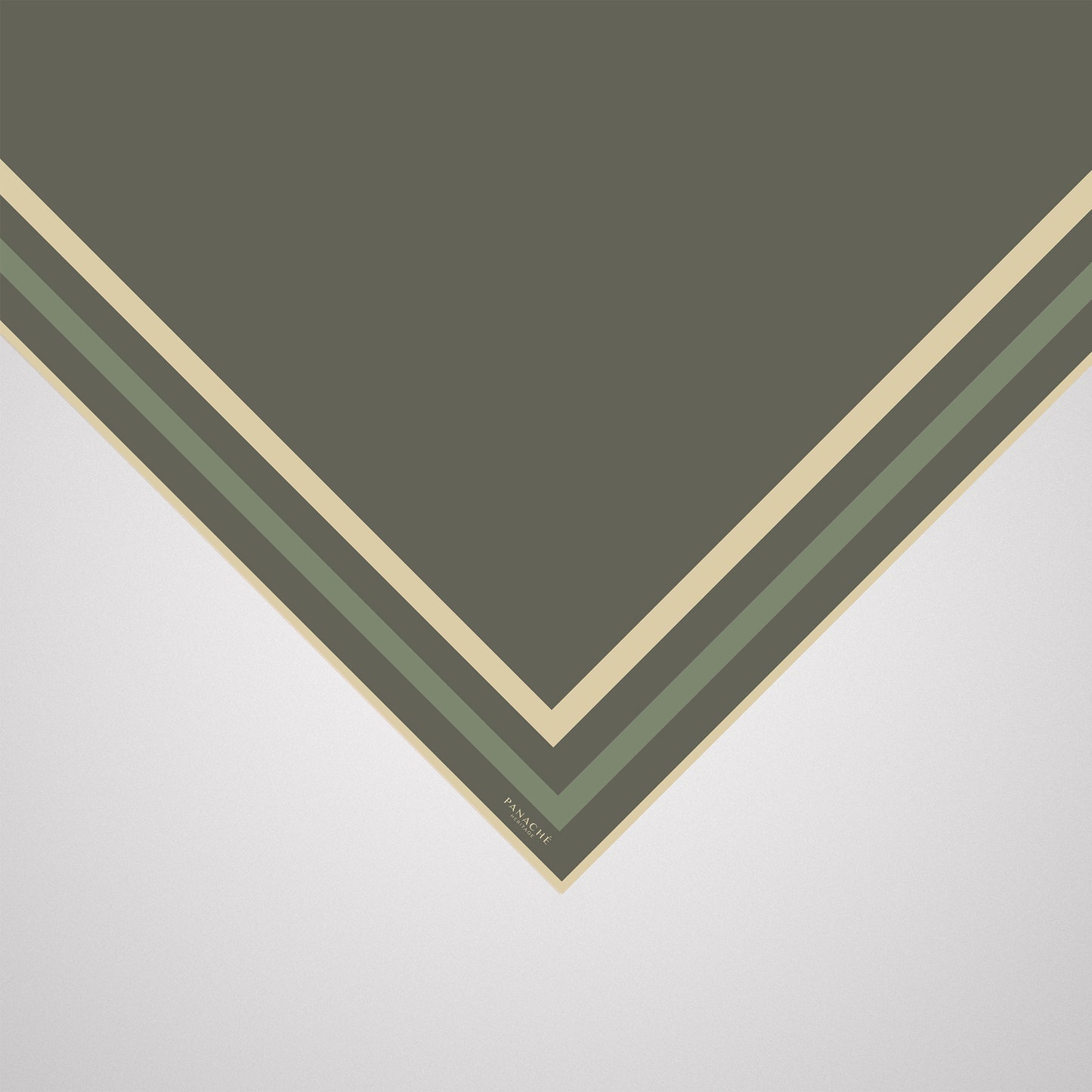 Classic Border Scarf - Olive