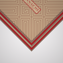 Load image into Gallery viewer, Geometrical Maze Deep Red and Beige
