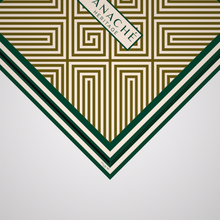 Load image into Gallery viewer, Geometrical Maze Deep Green and Beige
