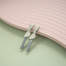 Load image into Gallery viewer, Cassandra Two Tone Cream and Sage Bow Clips
