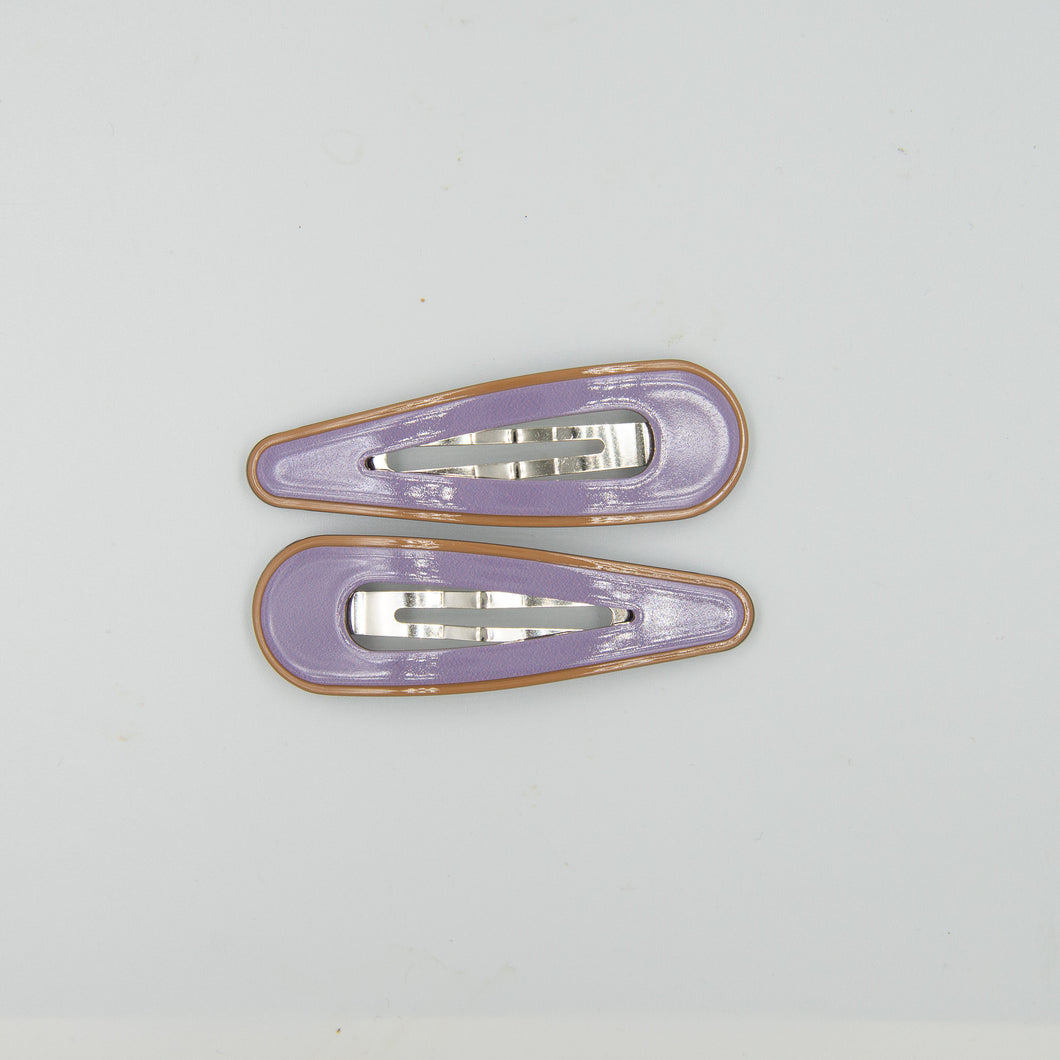 Georgina Snap Clips - Lilac with Tan