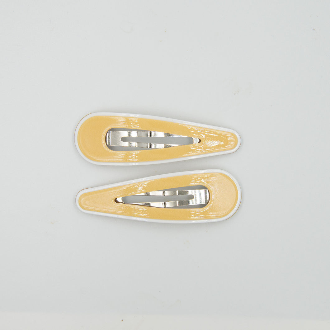 Georgina Snap Clips - Yellow with White