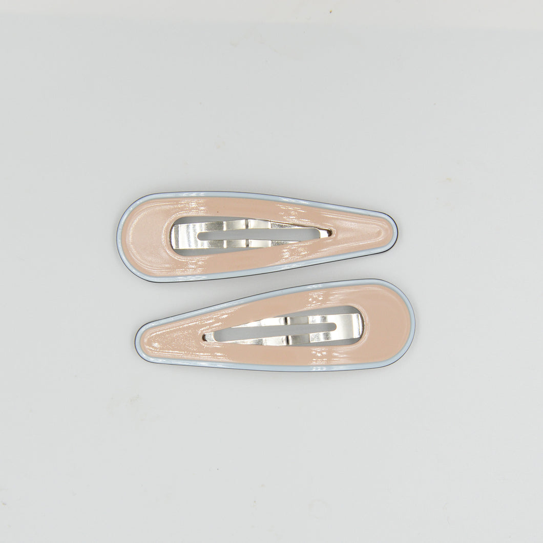 Georgina Snap Clips - Beige with Blue