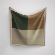 Load image into Gallery viewer, Color Block Deep Green and Tan Panache Petite Scarf
