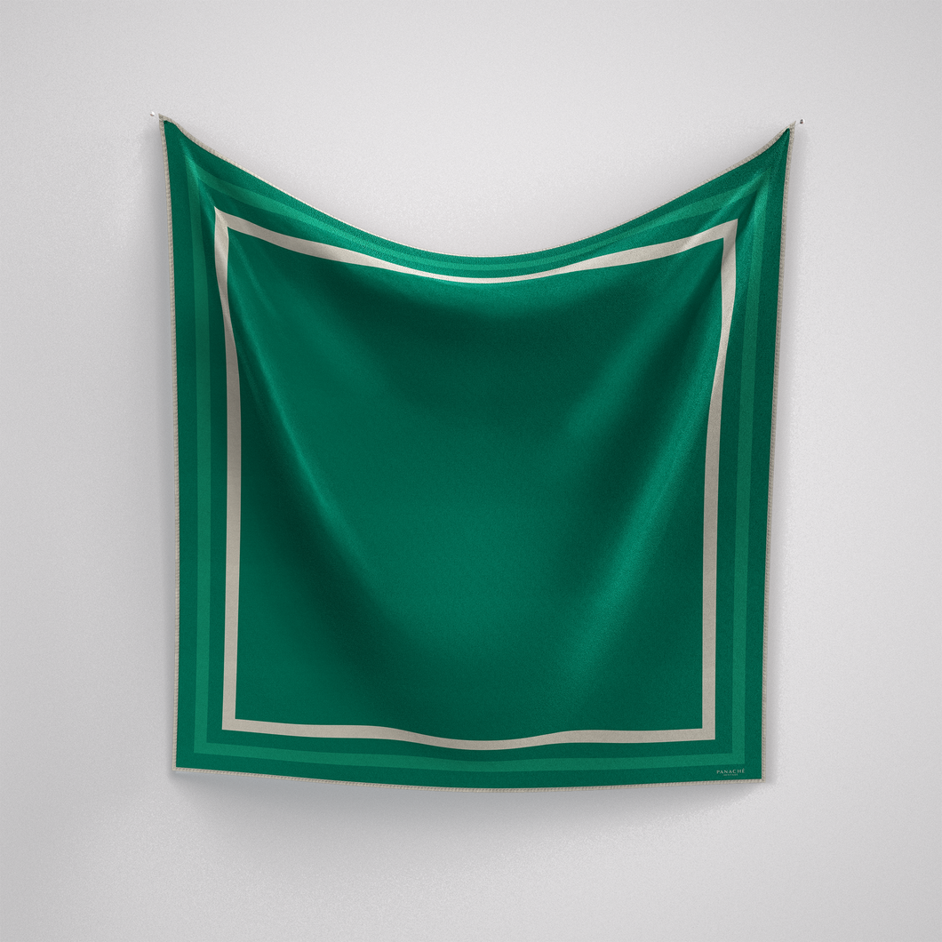 Classic Border Scarf - Emerald Green