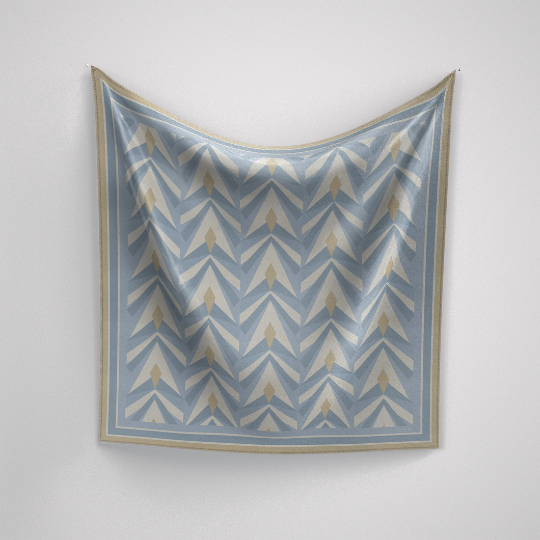 Geometrical illusion in Blue and Beige