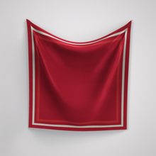 Load image into Gallery viewer, Classic Border Scarf - Red + White
