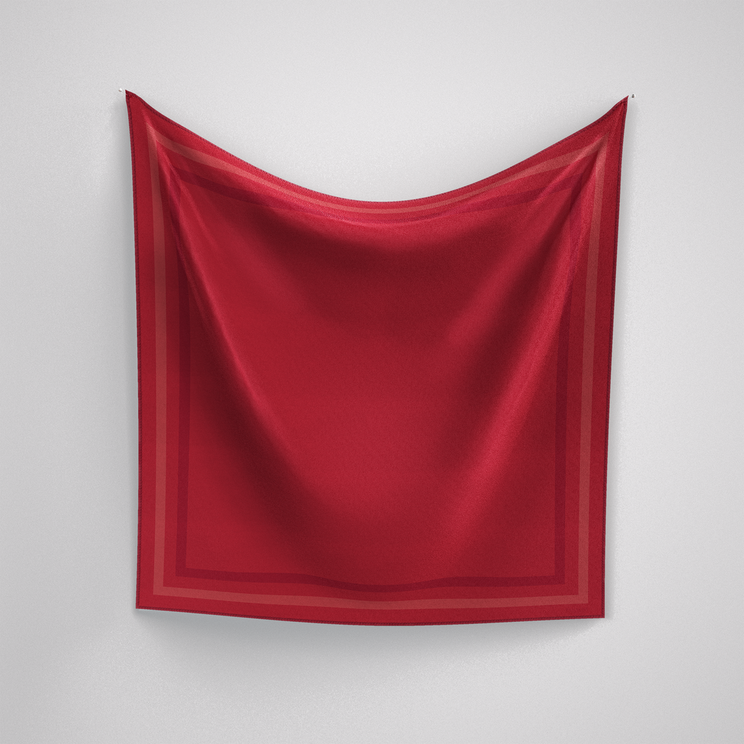 Classic Border Scarf - Red