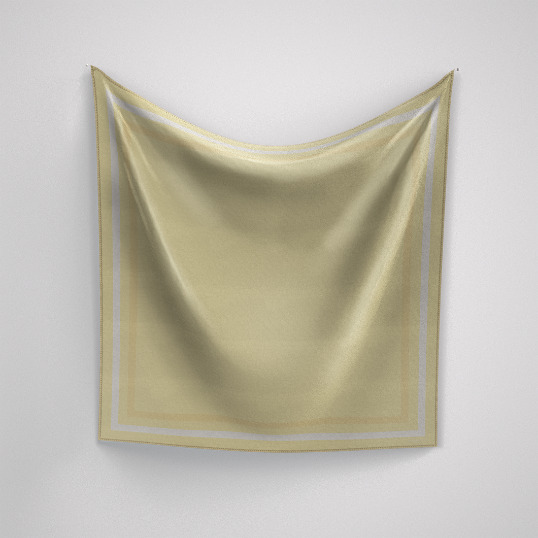 Classic Border Scarf - Lemon Yellow + Cream