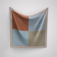 Load image into Gallery viewer, Color  block Rust and Blues Panache Petite Scarf
