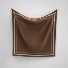 Load image into Gallery viewer, Classic Border Scarf - Brown
