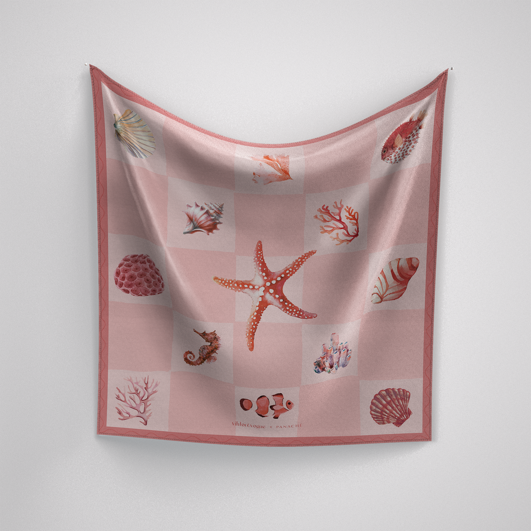 Coral Life Panache x VV Light Coral Silk Scarf