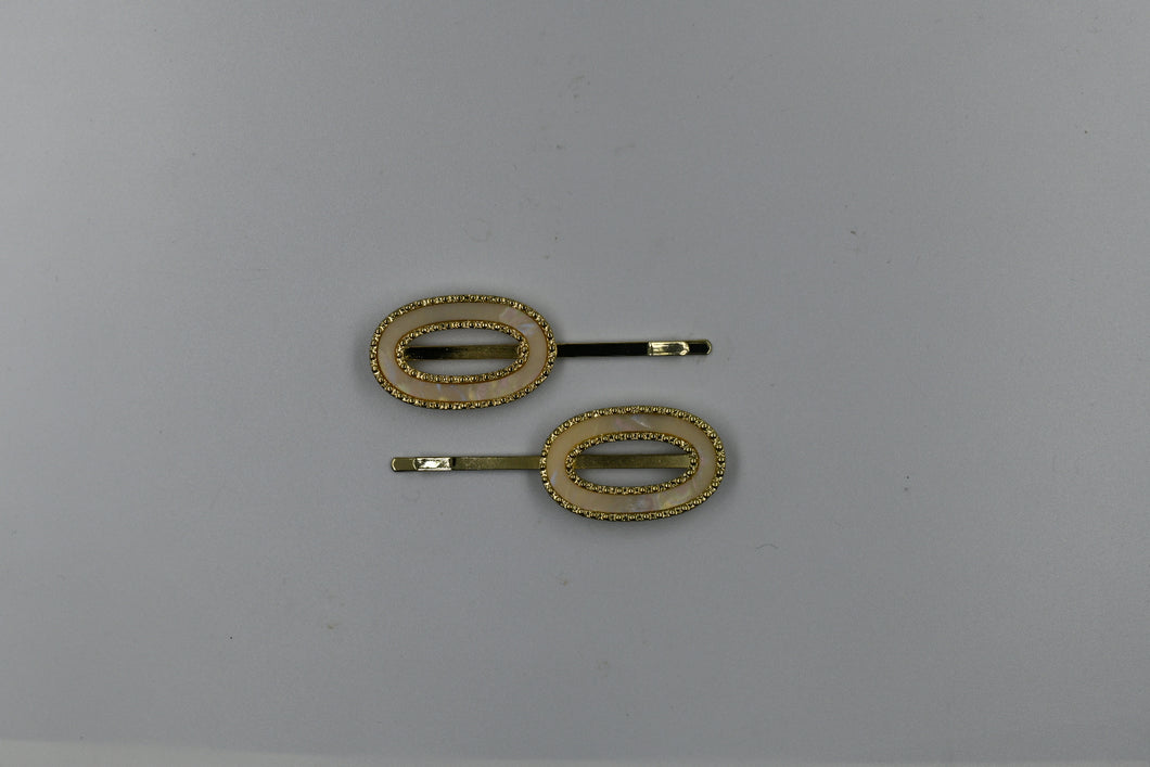 Oval shell clips beige