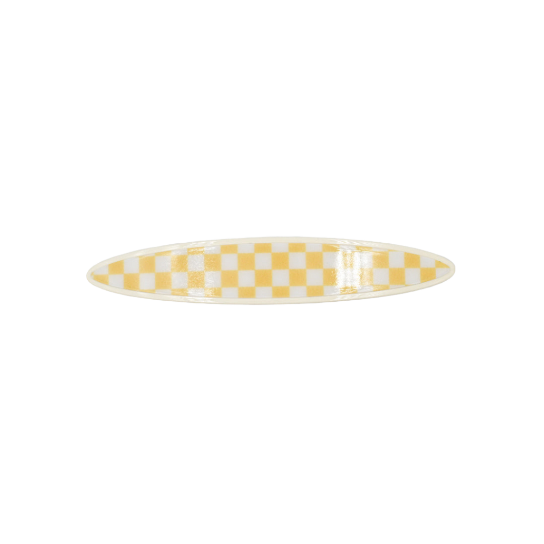 Maya Barrette Yellow and White Checker