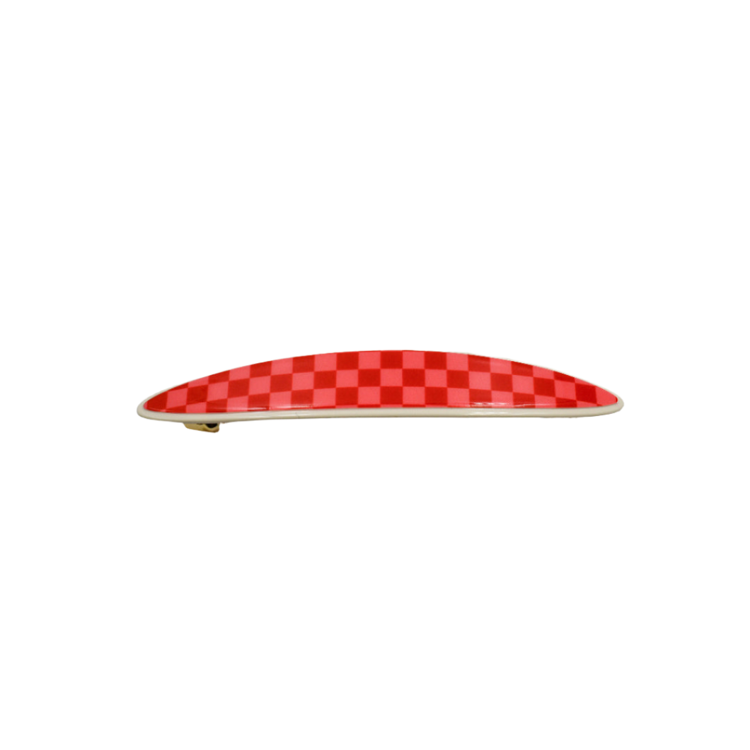 Maya Barrette Pink and Red Checker