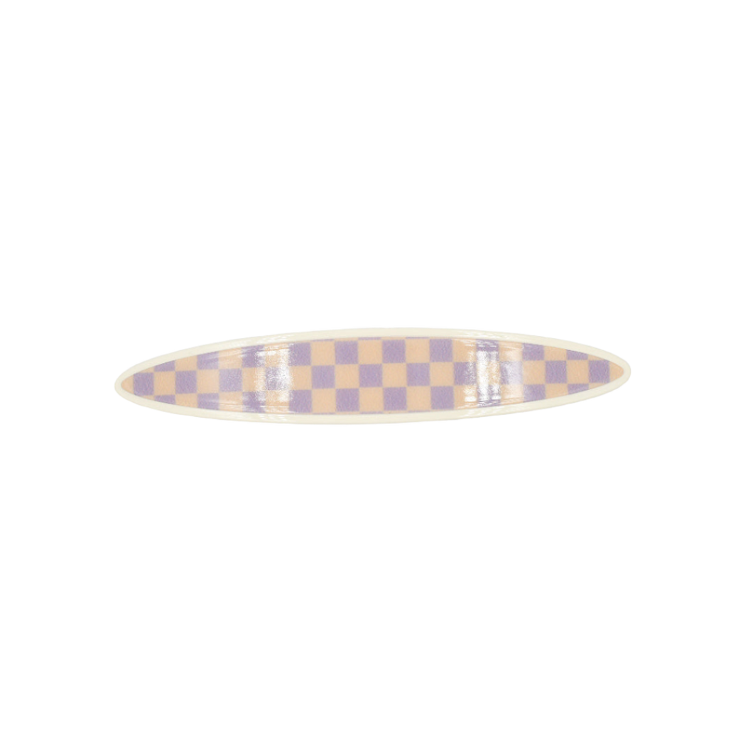 Maya Barrette Lilac and Beige Checker