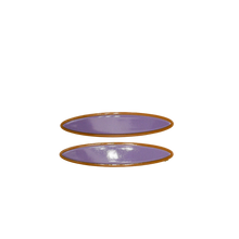 Load image into Gallery viewer, Maya Oval Clips Lilac with Tan Border
