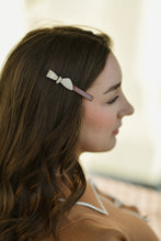 Load image into Gallery viewer, Cassandra Two Tone Cream and Rust Bow Clips
